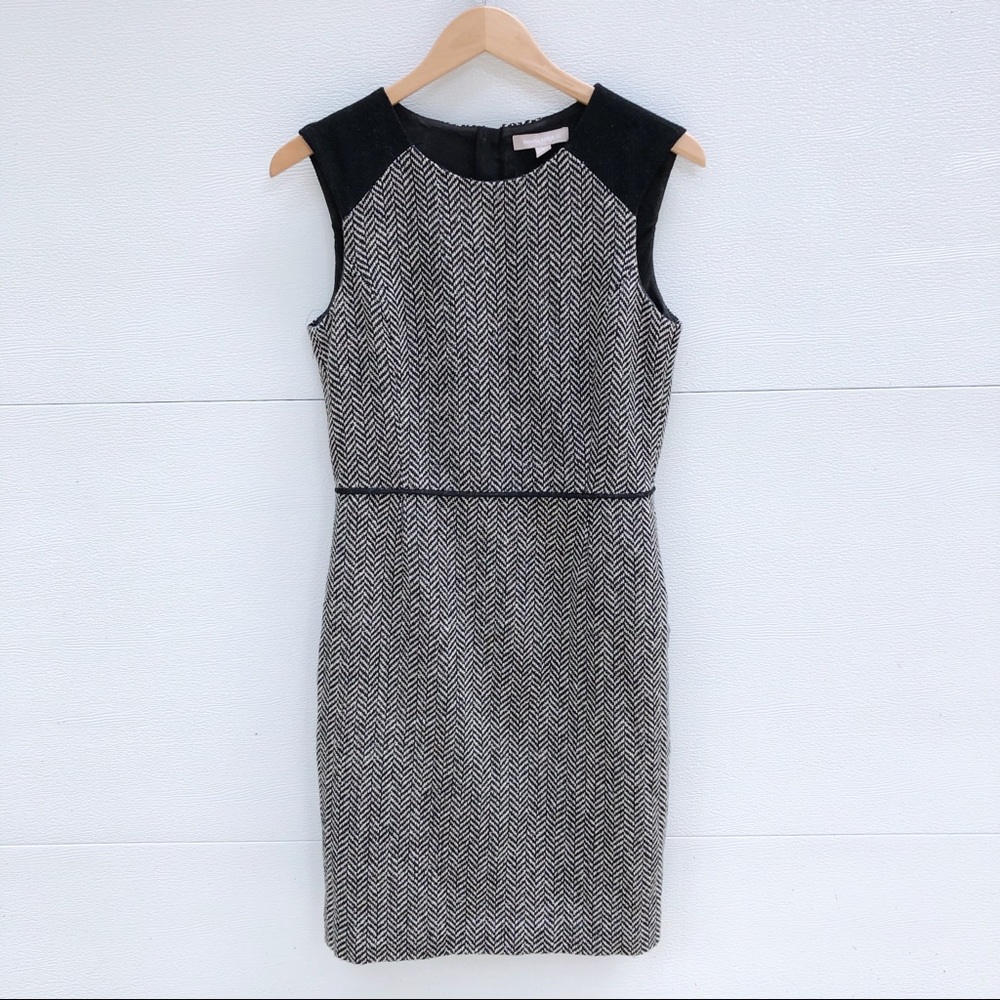 Banana Republic Black and White Herringbone Sheath Dress - Mini